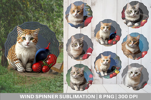 Wind Spinner Cat Noel Sublimation artnoy 