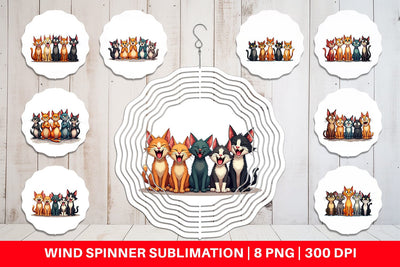 Wind Spinner Cats Emotion Sublimation artnoy 