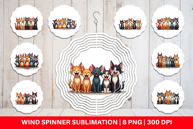 Wind Spinner Cats Emotion Sublimation artnoy 