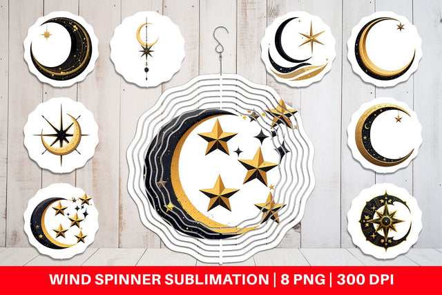 Wind Spinner Celestial Moon Sublimation artnoy 