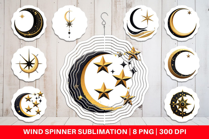Wind Spinner Celestial Moon Sublimation artnoy 