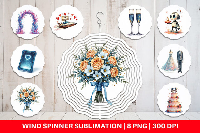Wind Spinner Celestial Union Sci-Fi Wedding Sublimation artnoy 