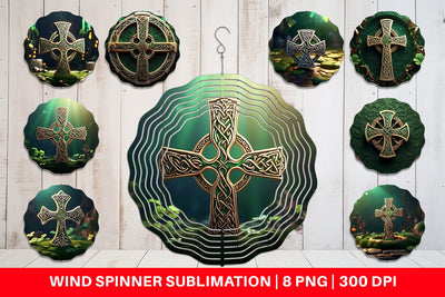 Wind Spinner Celtic Pattern Patrick Day Sublimation artnoy 