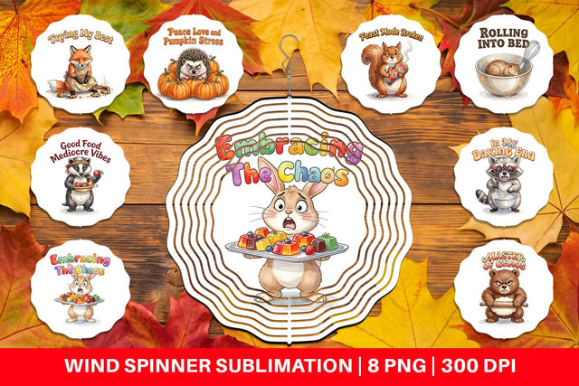 Wind Spinner Chaotic Retro Baking Watercolor Sublimation artnoy 