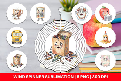 Wind Spinner Chaotic Teacher Supply Watercolor Sublimation artnoy 
