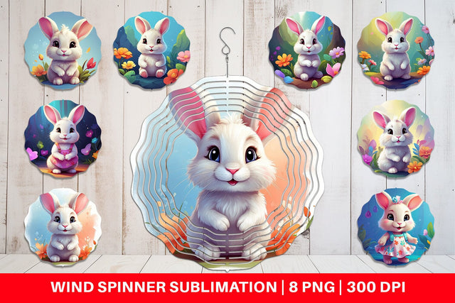 Wind Spinner Charming Baby Bunny Sublimation artnoy 