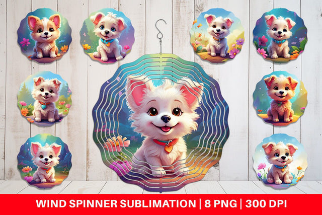 Wind Spinner Charming Baby Dog Sublimation artnoy 