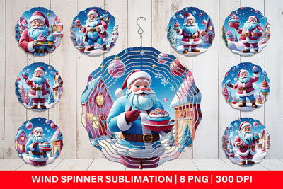 Wind Spinner Cheerful Santa Claus Sublimation artnoy 