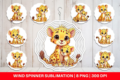 Wind Spinner Cheetah Mother's Day Sublimation artnoy 