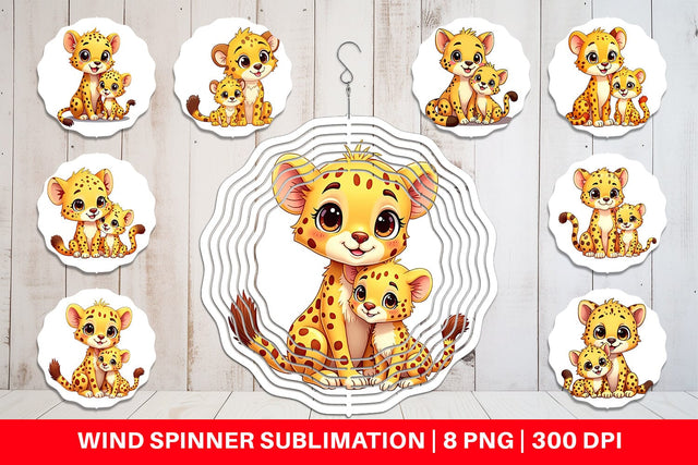 Wind Spinner Cheetah Mother's Day Sublimation artnoy 