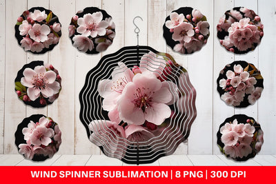 Wind Spinner Cherry Blossom Sublimation artnoy 