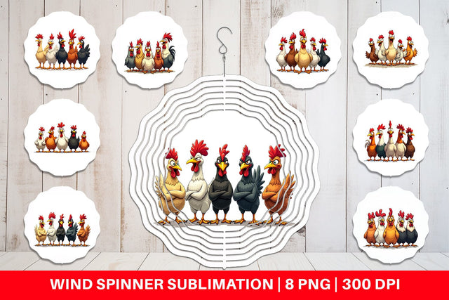 Wind Spinner Chicken Emotion Sublimation artnoy 