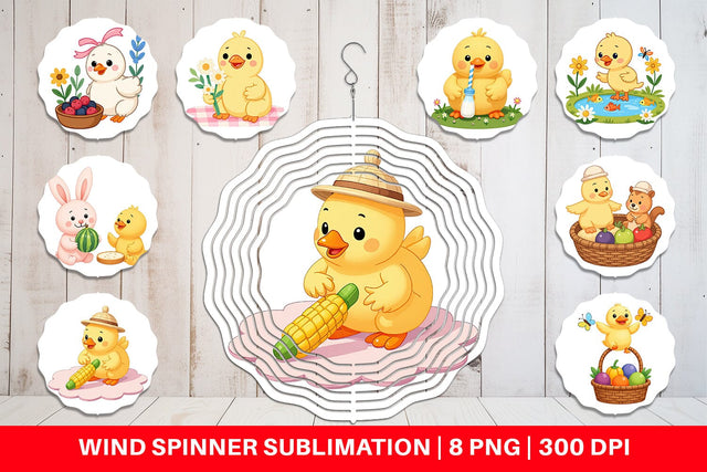 Wind Spinner Chicken Picnic Day Sublimation artnoy 