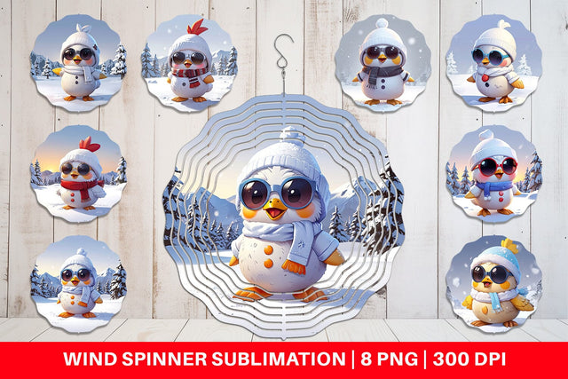 Wind Spinner Chicks Christmas Sublimation artnoy 