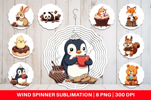 Wind Spinner Chocolate Animals Sublimation artnoy 