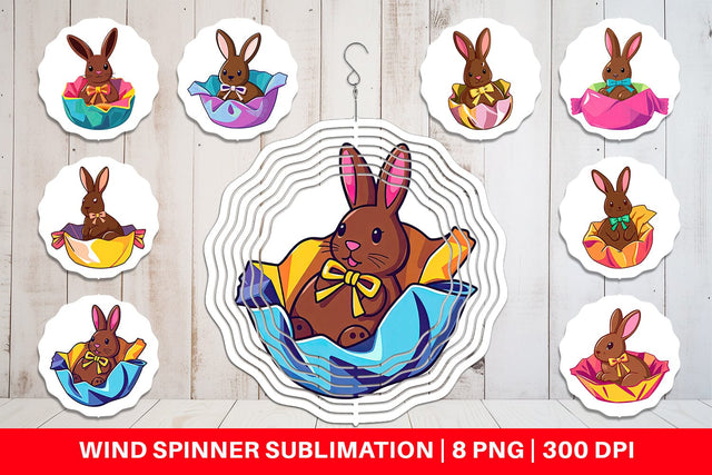 Wind Spinner Chocolate Bunny Sublimation artnoy 