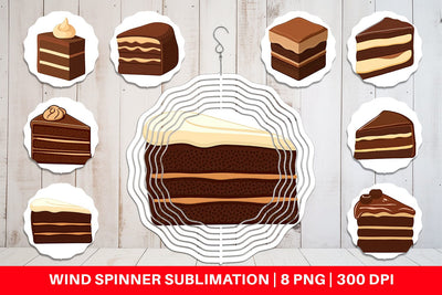 Wind Spinner Chocolate Cake Slice Sublimation artnoy 