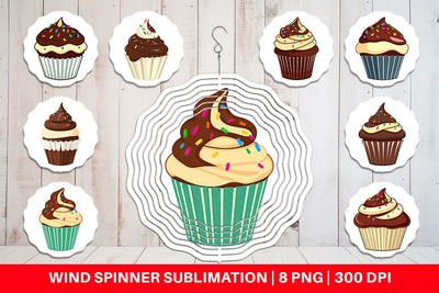 Wind Spinner Chocolate Cupcake Sublimation artnoy 