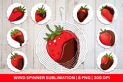 Wind Spinner Chocolate Dipped Strawberry Sublimation artnoy 