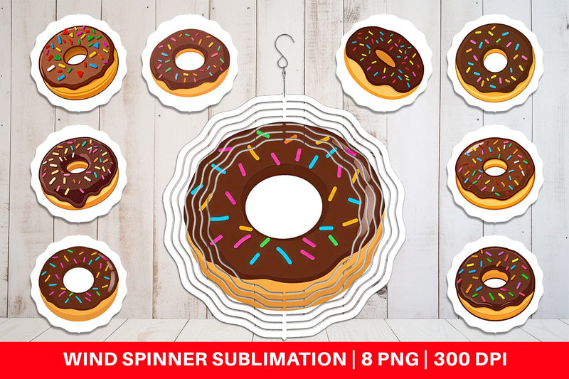 Wind Spinner Chocolate Donut Sublimation artnoy 