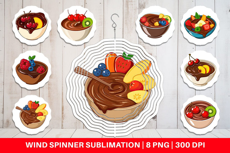 Wind Spinner Chocolate Fondue Sublimation artnoy 