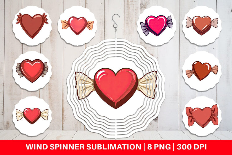 Wind Spinner Chocolate Heart Sublimation artnoy 