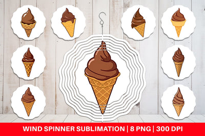 Wind Spinner Chocolate Ice Cream Sublimation artnoy 