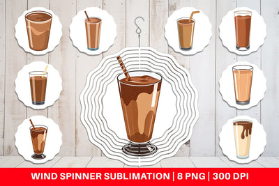 Wind Spinner Chocolate Milk Glass Sublimation artnoy 