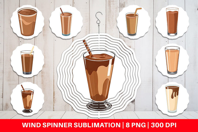 Wind Spinner Chocolate Milk Glass Sublimation artnoy 