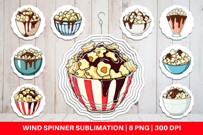 Wind Spinner Chocolate Popcorn Sublimation artnoy 