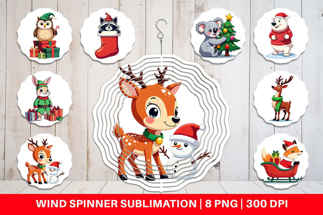 Wind Spinner Christmas Animals Sublimation artnoy 