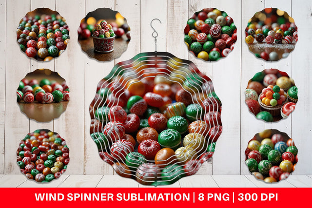 Wind Spinner Christmas Candies Sublimation artnoy 