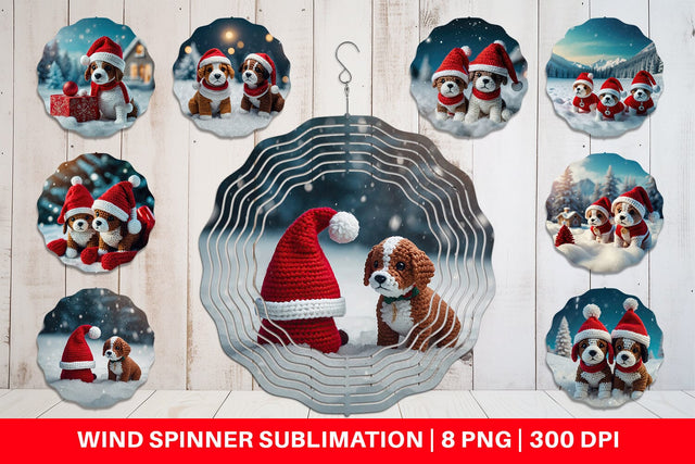 Wind Spinner Christmas Crochet Dog Sublimation artnoy 