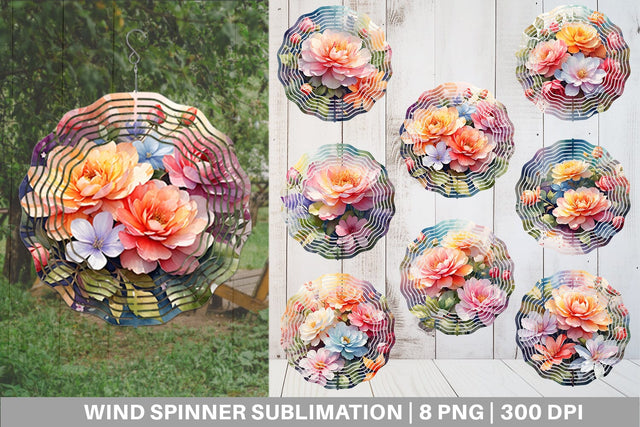 Wind Spinner Christmas Flowers Sublimation artnoy 