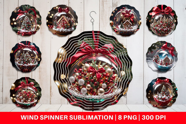 Wind Spinner Christmas Glass Ball Sublimation artnoy 