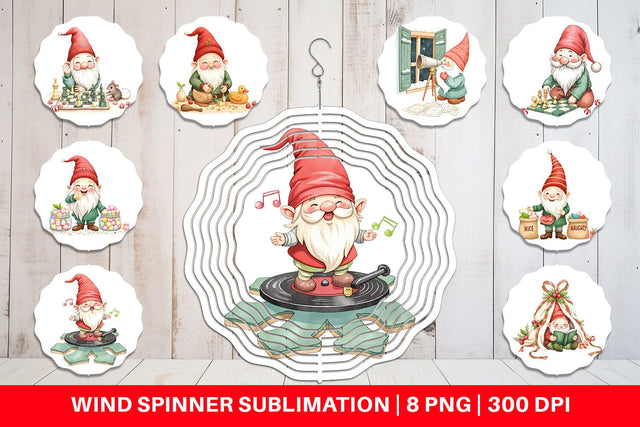 Wind Spinner Christmas Gnome Sublimation artnoy 
