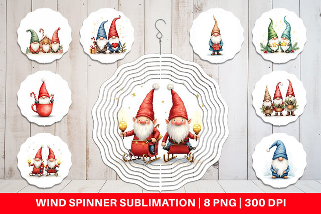 Wind Spinner Christmas Gnome Sublimation artnoy 