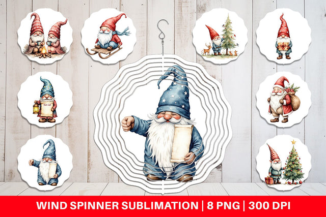 Wind Spinner Christmas Gnomes Sublimation artnoy 