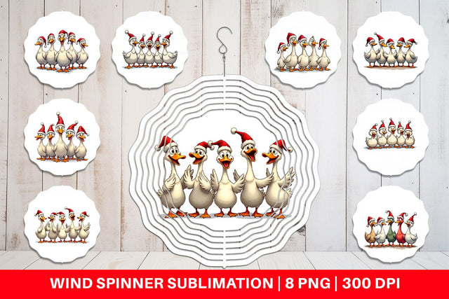 Wind Spinner Christmas Goose Emotions Sublimation artnoy 