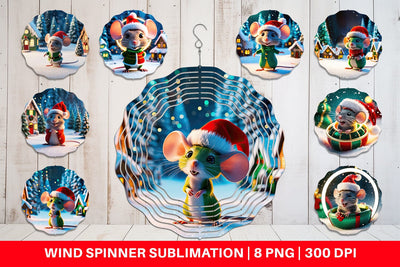 Wind Spinner Christmas Mouse Sublimation artnoy 