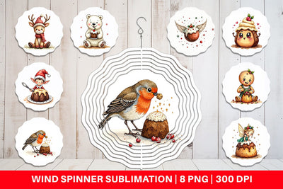 Wind Spinner Christmas Pudding Delights Sublimation artnoy 