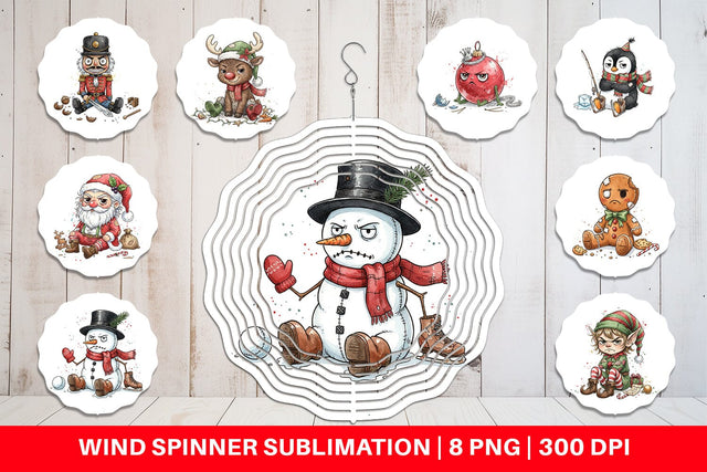 Wind Spinner Christmas Sarcastic Character Sublimation artnoy 