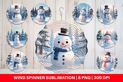 Wind Spinner Christmas Snowman Sublimation artnoy 
