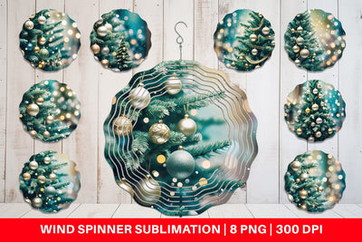 Wind Spinner Christmas Tree Bokeh Sublimation artnoy 