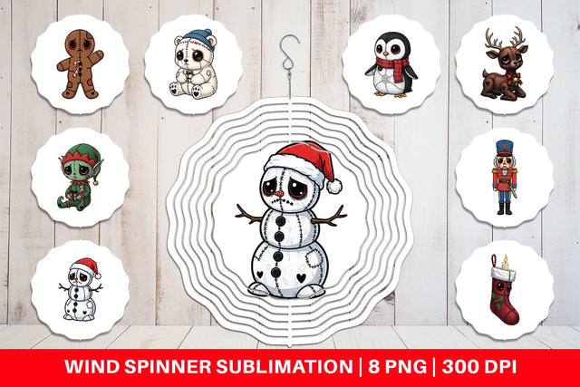 Wind Spinner Christmas Voodoo Doll Characters Sublimation artnoy 