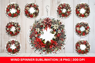 Wind Spinner Christmas Wreath Sublimation artnoy 