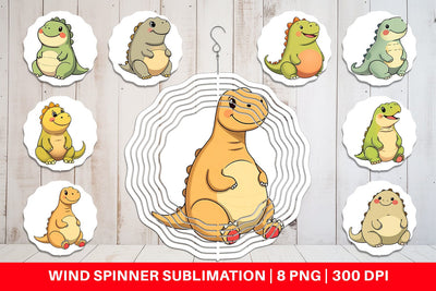 Wind Spinner Chubby Dinosaur Sublimation artnoy 