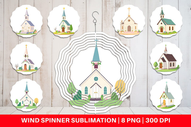 Wind Spinner Church Sublimation artnoy 