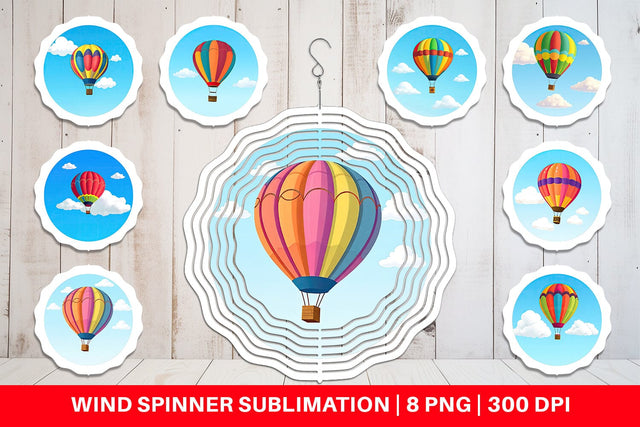 Wind Spinner Classic Hot Air Balloon Sublimation artnoy 