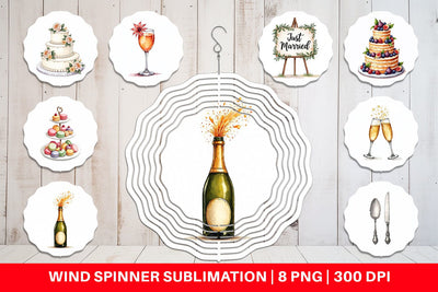 Wind Spinner Classic Wedding Cakes and Celebrations Sublimation artnoy 